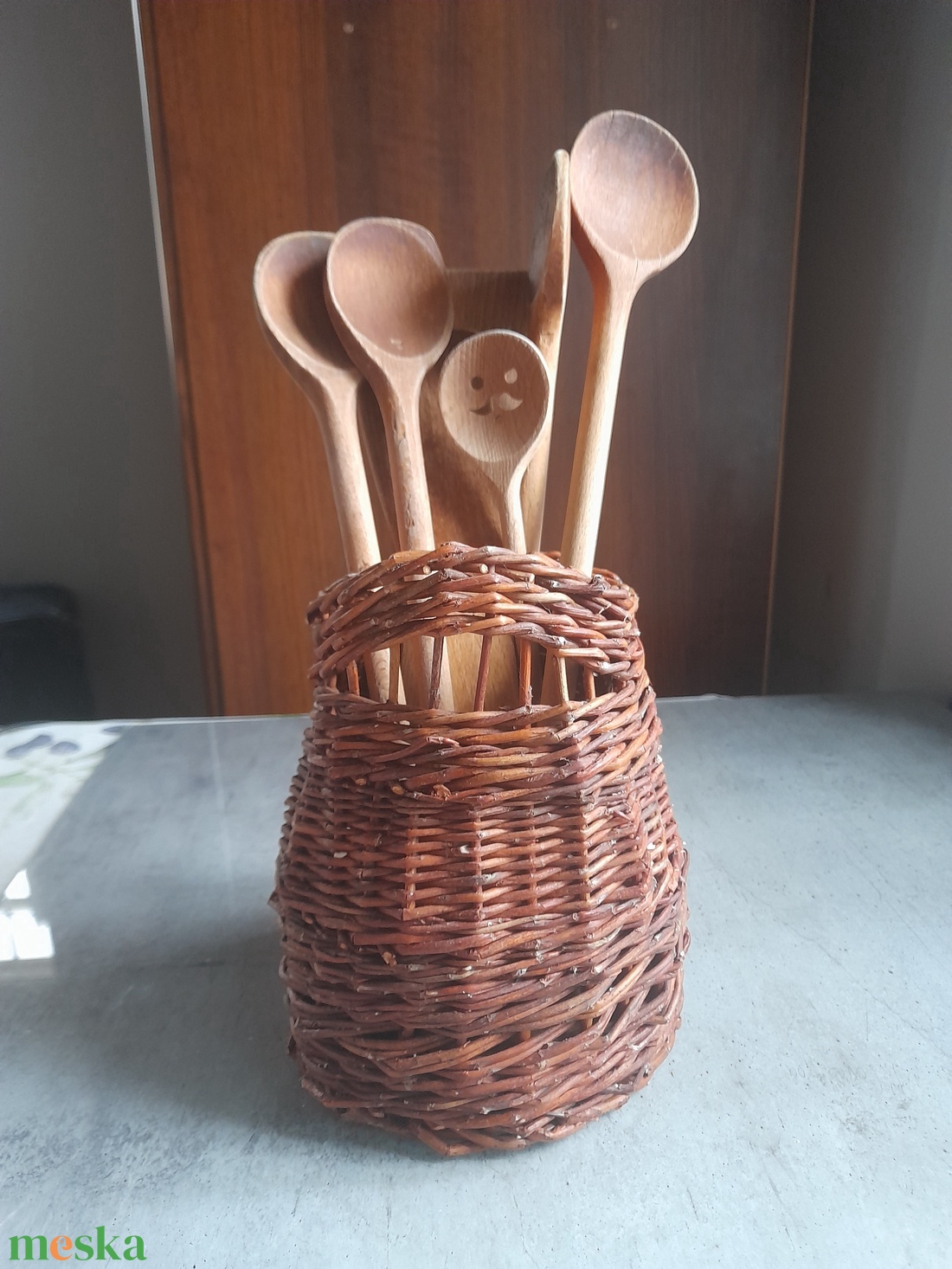 Rusztikus fakanáltartó - otthon & életmód - konyhafelszerelés, tálalás - sütés, főzés - fakanál & fakanáltartó - Meska.hu