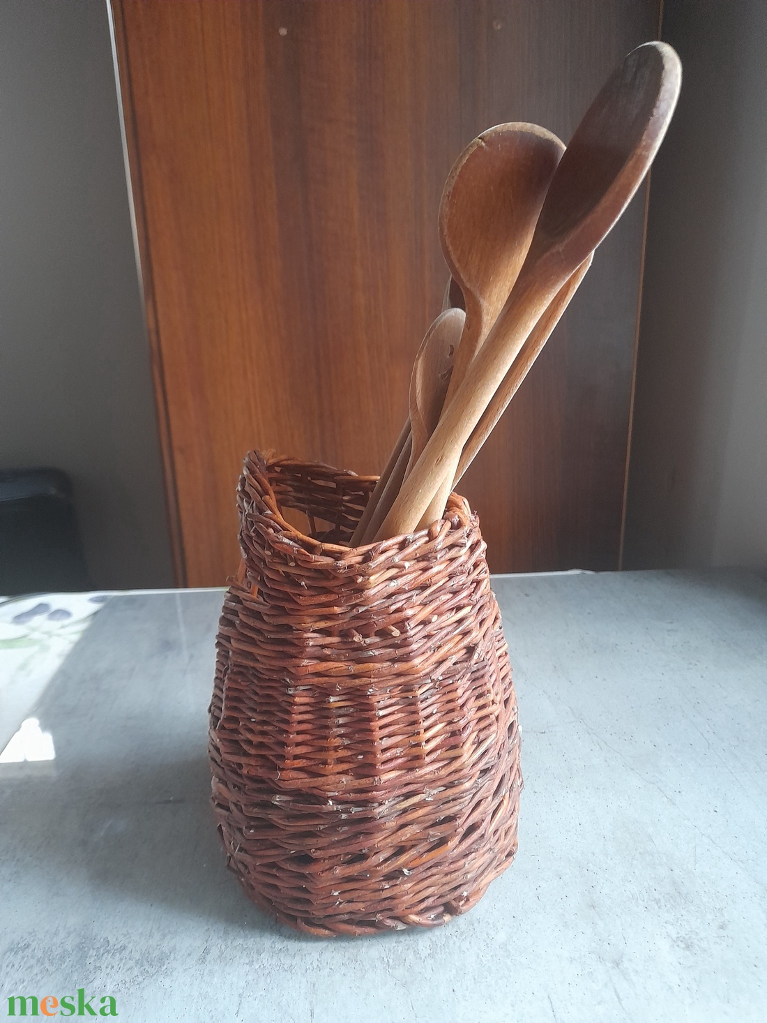 Rusztikus fakanáltartó - otthon & életmód - konyhafelszerelés, tálalás - sütés, főzés - fakanál & fakanáltartó - Meska.hu