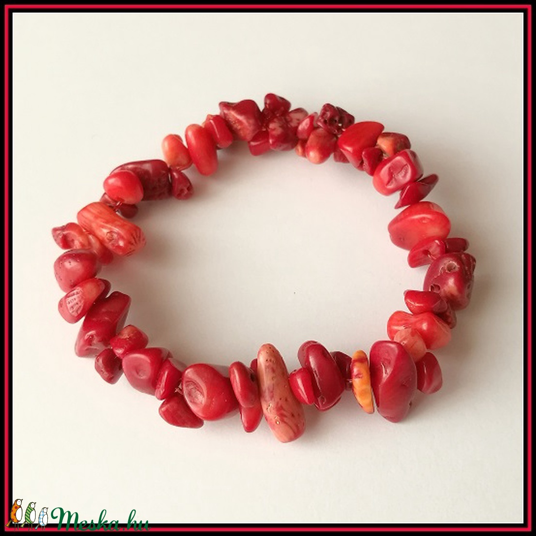 Piros korall karkötő  -  - Meska.hu