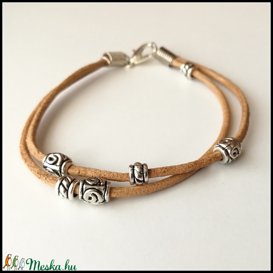 Egyedi natúr valódi bőr karkötő -  - Meska.hu