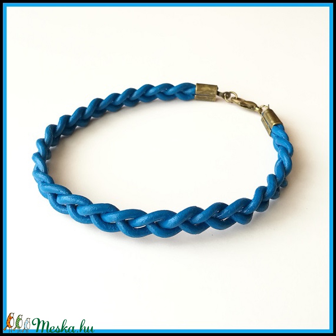 Egyedi natúr fonott valódi bőr karkötő -  - Meska.hu