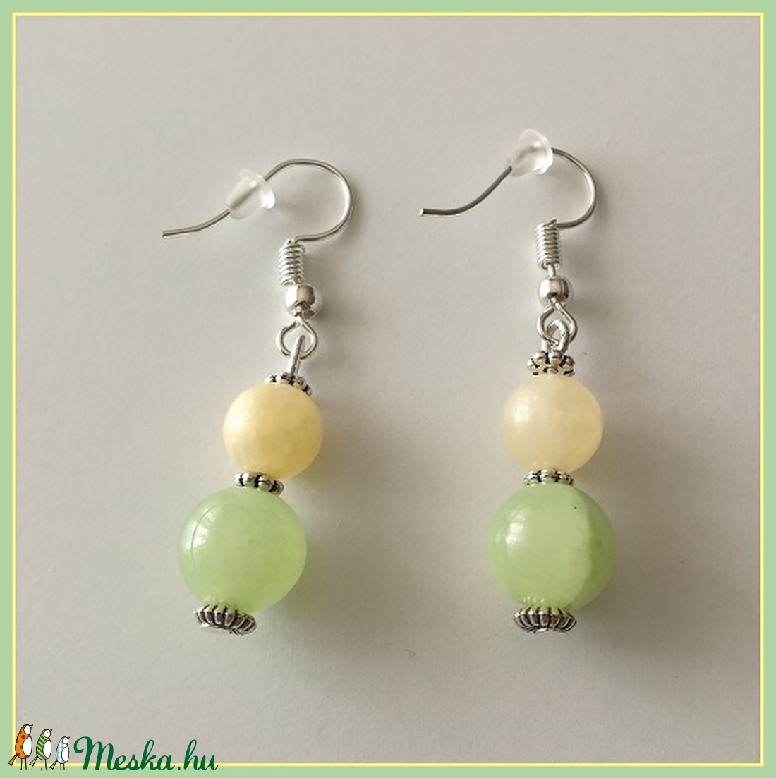 Jáde ásvány fülbevaló -  - Meska.hu