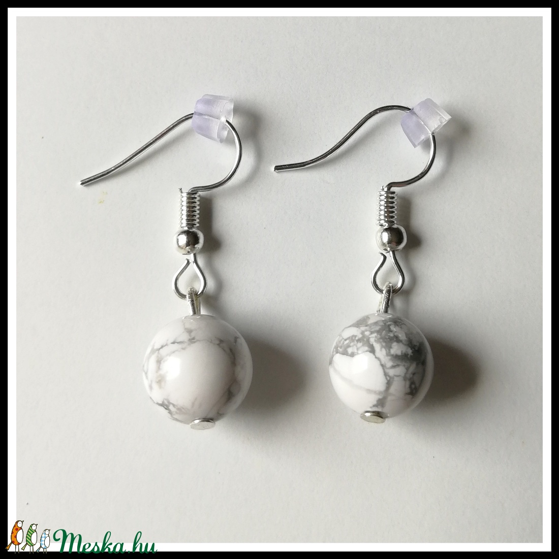 Howlit ásvány fülbevaló -  - Meska.hu