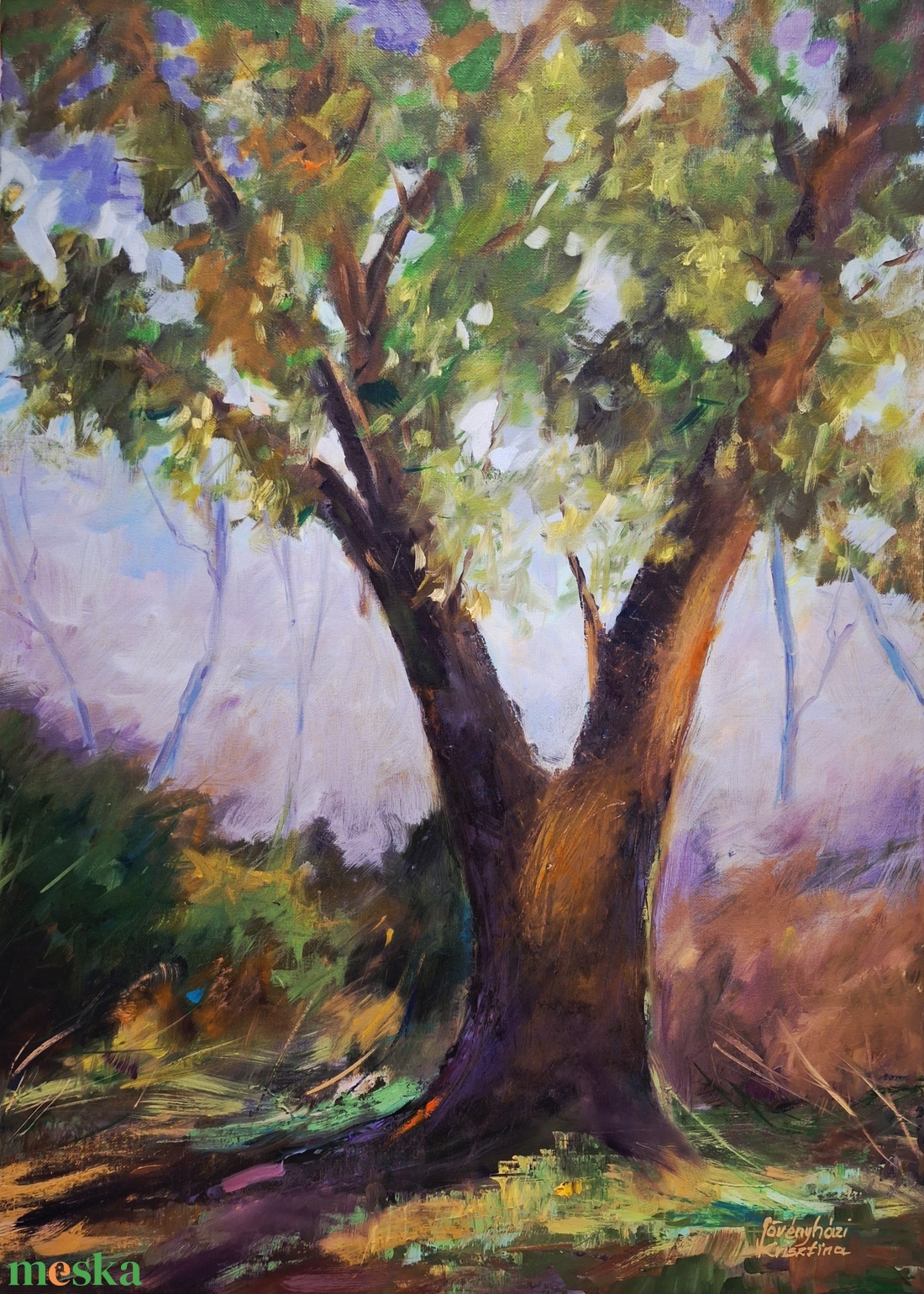 Vén diófa, olajfestmény,70x50,kortárs alkotás - művészet - festmény - olajfestmény - Meska.hu