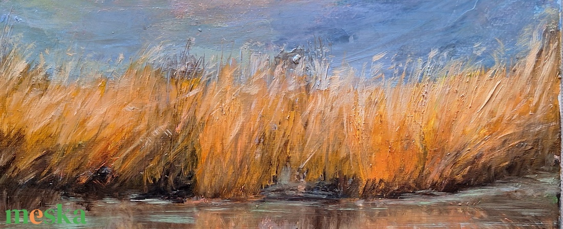 Balatoni nádas,30x30,olajfestmény  - művészet - festmény - olajfestmény - Meska.hu