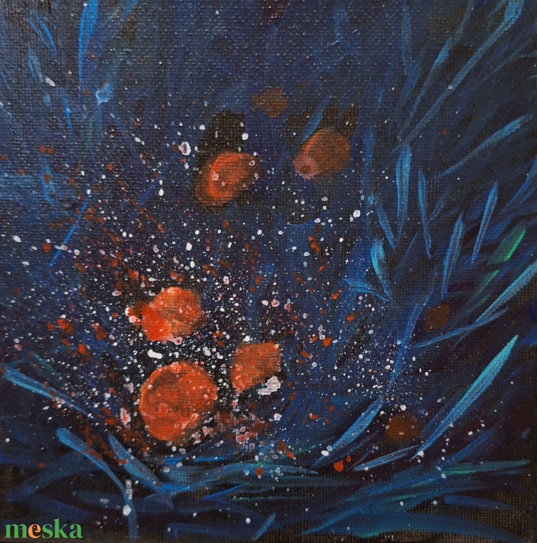 Korallbogyók,akrilfestmény - művészet - festmény - akril - Meska.hu