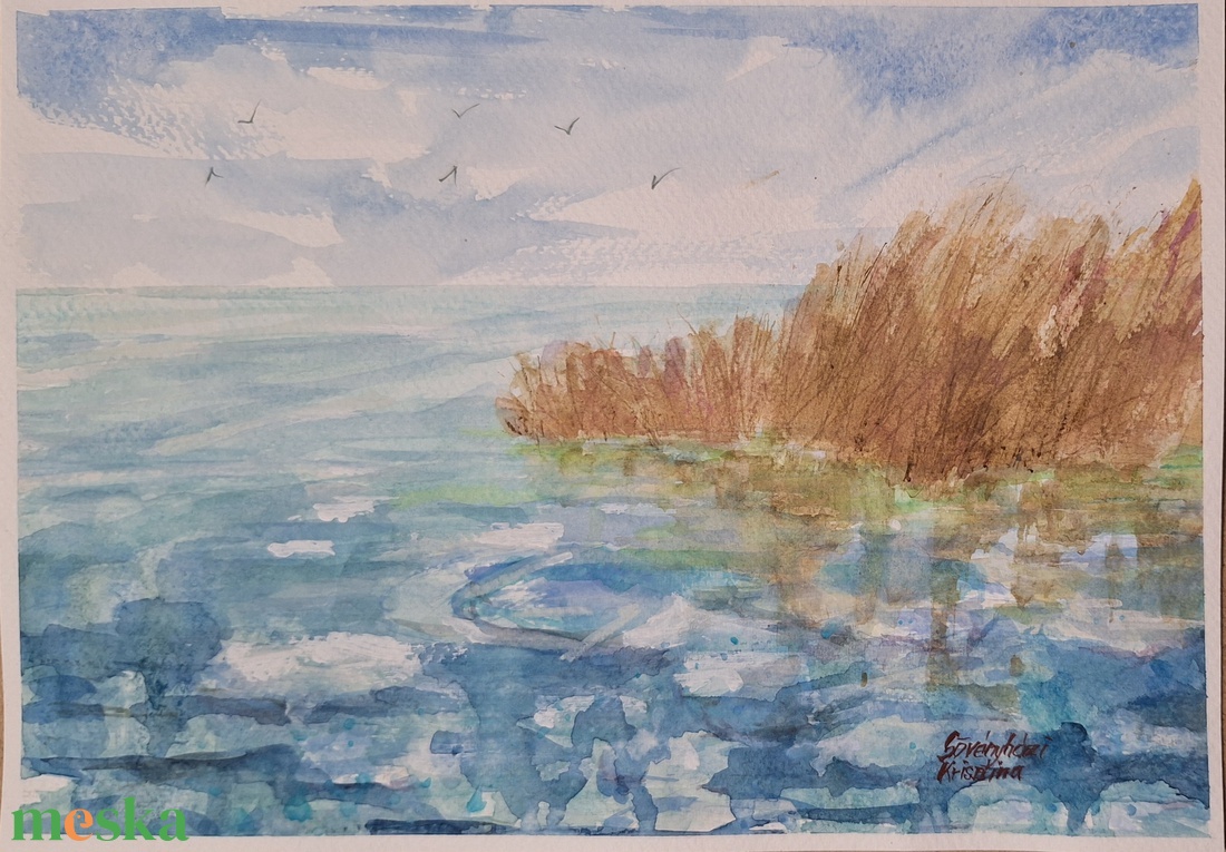 Balatoni impresszió,aquarell - művészet - festmény - akvarell - Meska.hu