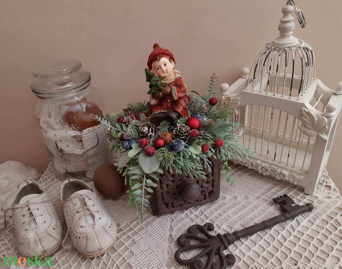Nosztalgia figurás karácsonyi asztaldísz - karácsony - adventi díszek - adventi asztaldísz - Meska.hu
