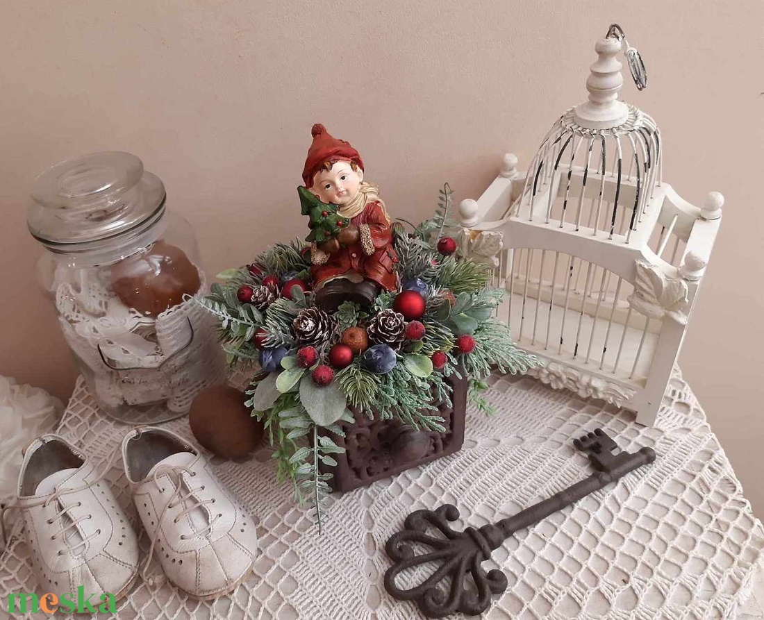 Nosztalgia figurás karácsonyi asztaldísz - karácsony - adventi díszek - adventi asztaldísz - Meska.hu