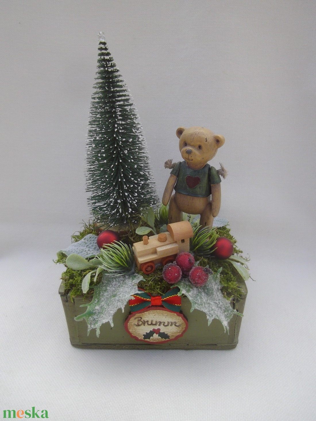 Brumi karácsonya karácsonyi asztaldísz - karácsony - adventi díszek - adventi asztaldísz - Meska.hu