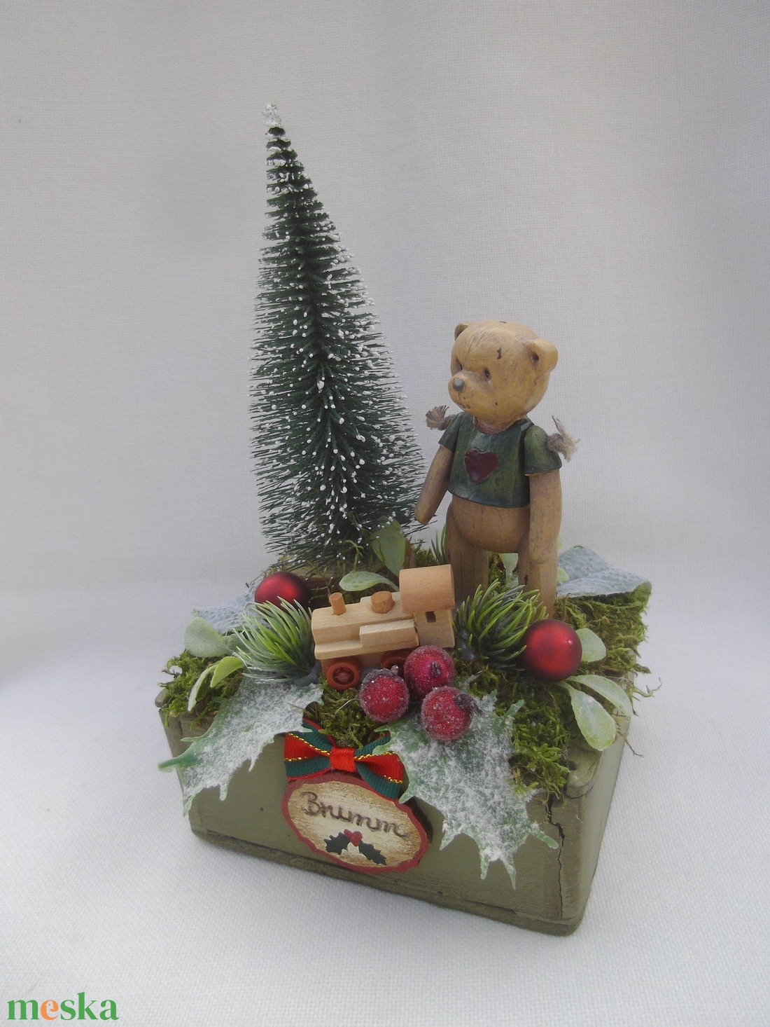 Brumi karácsonya karácsonyi asztaldísz - karácsony - adventi díszek - adventi asztaldísz - Meska.hu