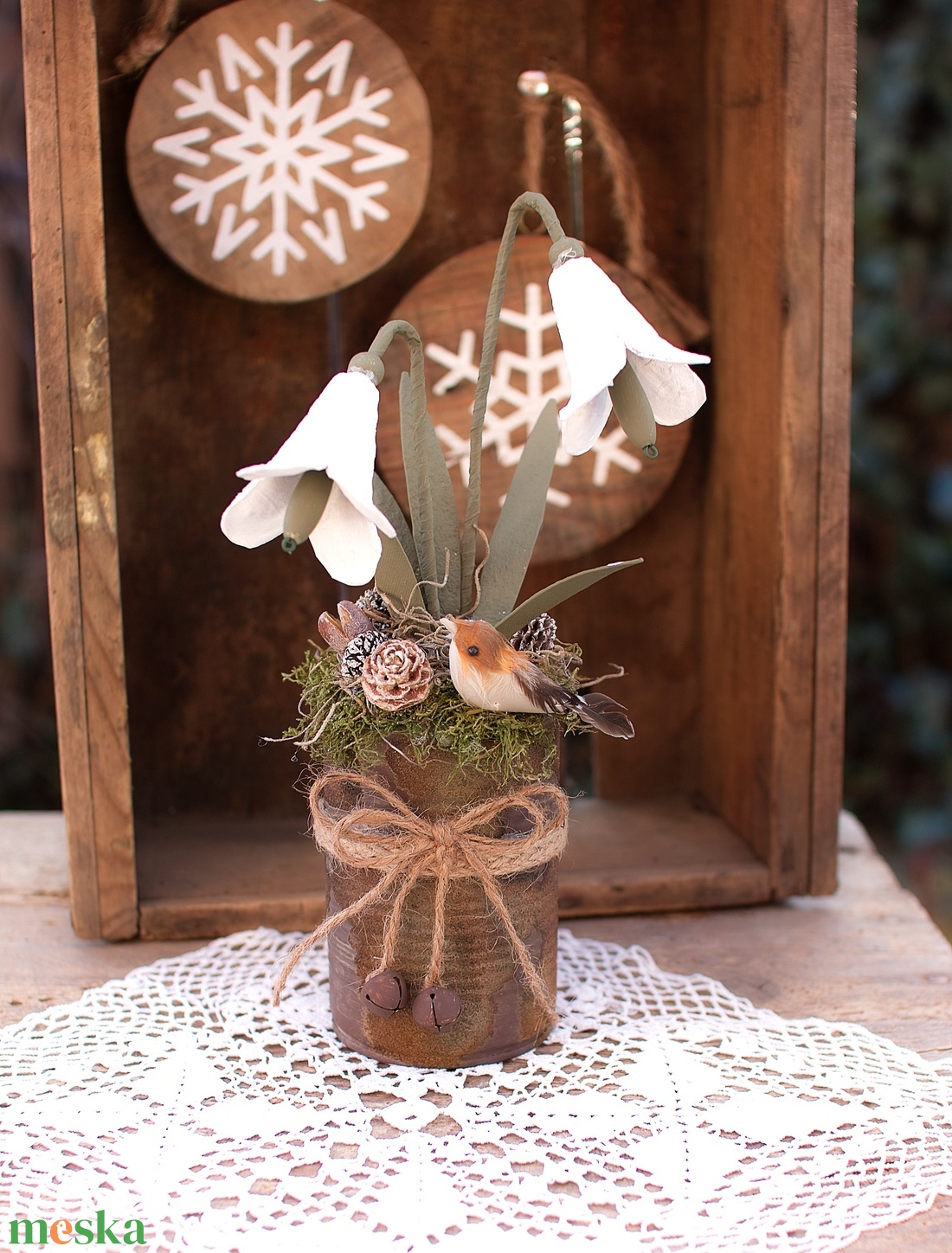 Téli asztaldísz a Zero Waste jegyében - otthon & életmód - dekoráció - asztal és polc dekoráció - asztaldísz - Meska.hu