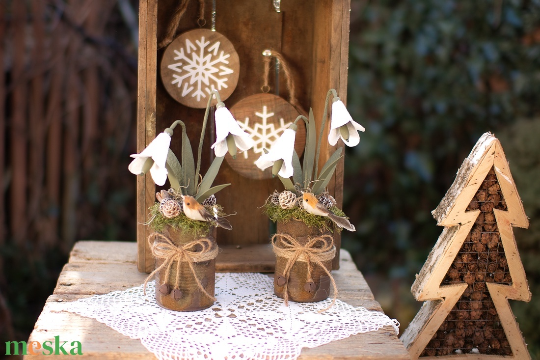 Téli asztaldísz a Zero Waste jegyében - otthon & életmód - dekoráció - asztal és polc dekoráció - asztaldísz - Meska.hu