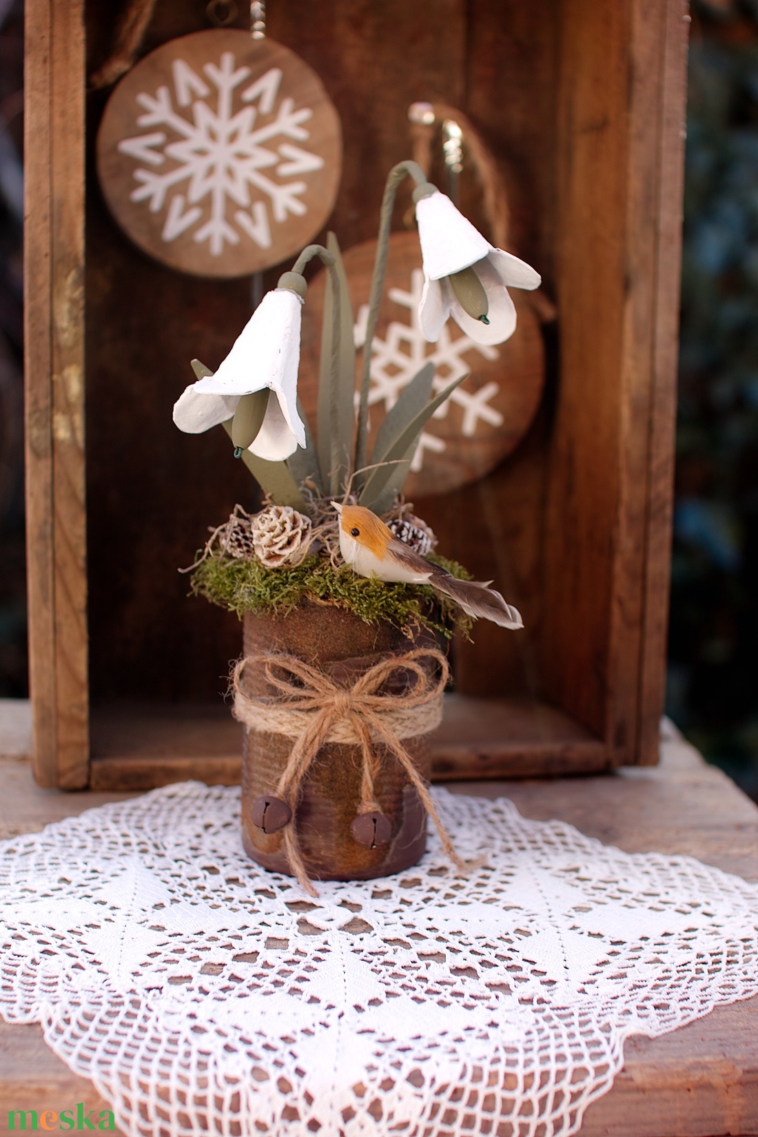 Téli asztaldísz a Zero Waste jegyében - otthon & életmód - dekoráció - asztal és polc dekoráció - asztaldísz - Meska.hu