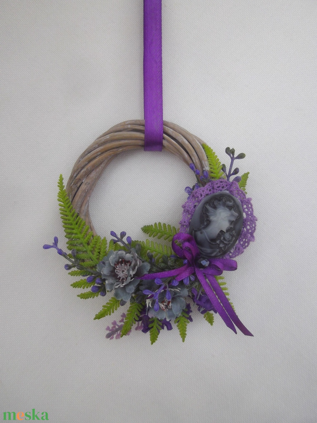 Mini koszorú, mini kopogtató, Kámeás koszorú, bútordísz - otthon & életmód - dekoráció - ajtó- és ablak dekoráció - ajtódísz & kopogtató - Meska.hu