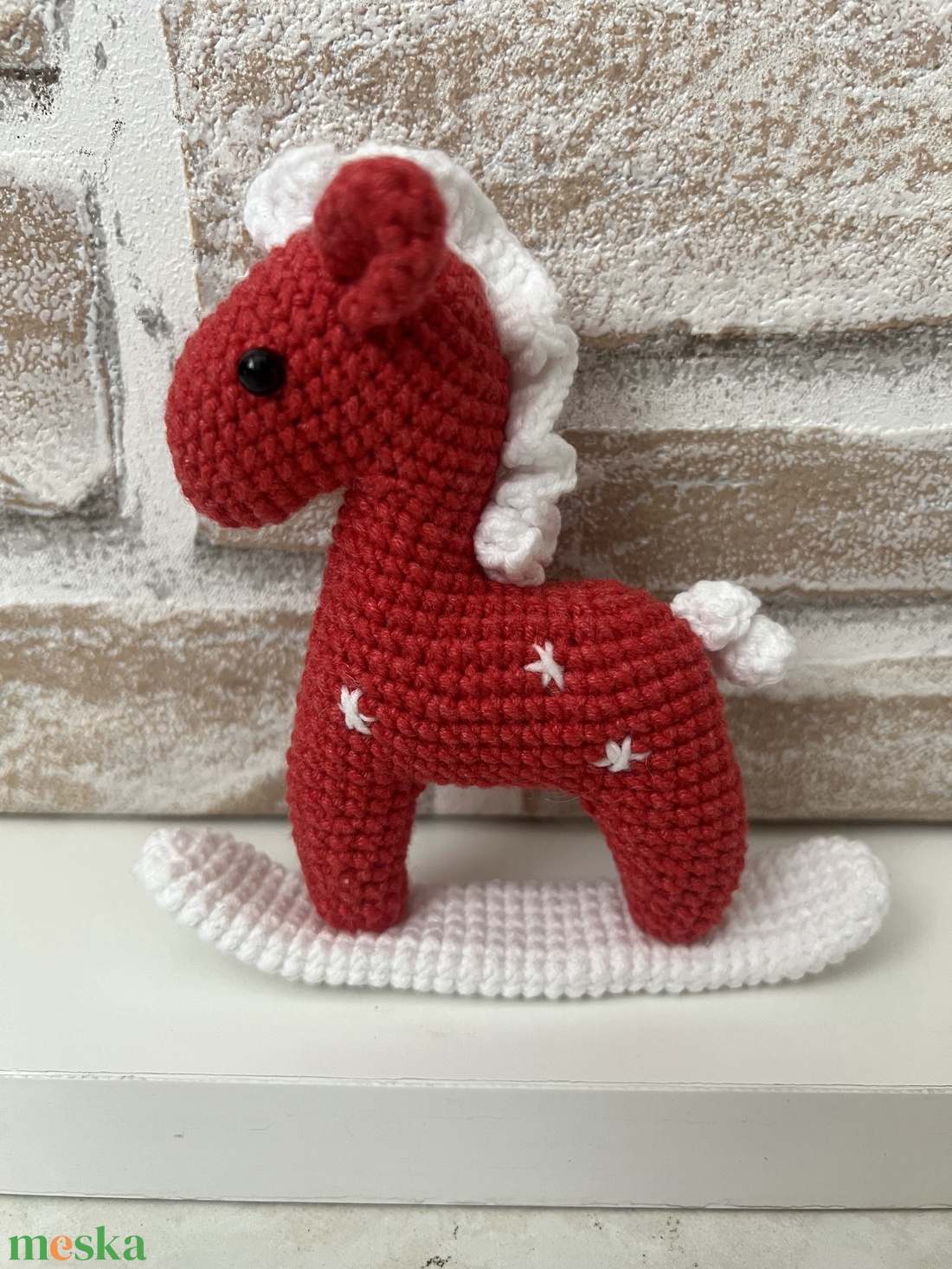 Horgolt hintaló - karácsony - karácsonyi lakásdekoráció - karácsonyi manók, figurák - Meska.hu