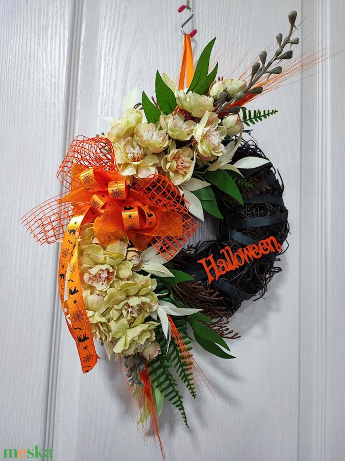 Halloween kopogtató - fekete-narancs - otthon & életmód - dekoráció - halloween - halloweeni ajtódíszek és ablakdíszek - Meska.hu Halloween kopogtató - fekete-narancs - otthon & életmód - dekoráció - halloween - halloweeni ajtódíszek és ablakdíszek - Meska.hu