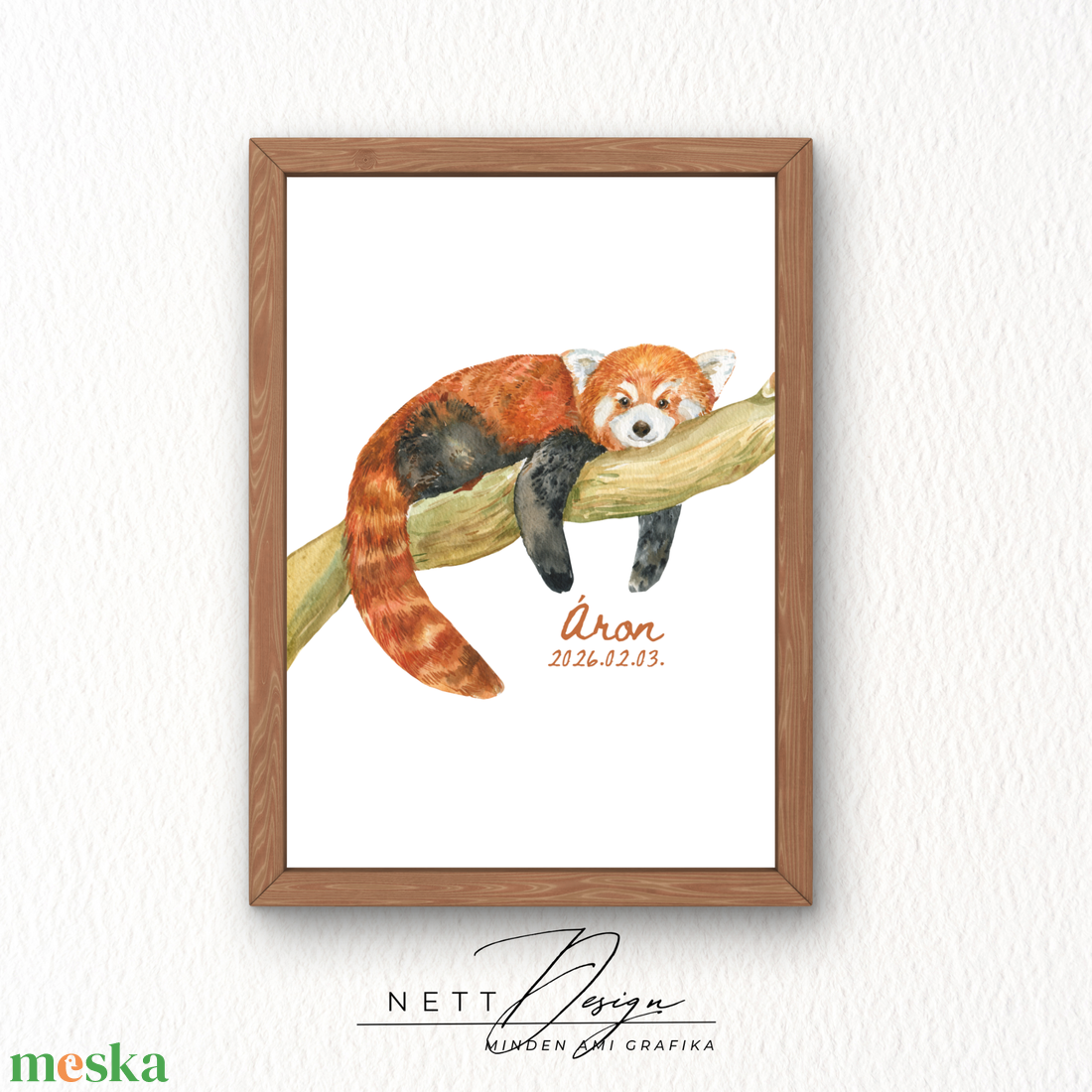 Személyre szabható gyerekszoba falikép - Róka illusztrációval - baba - mama - babaszoba dekoráció - babaposzter - Meska.hu