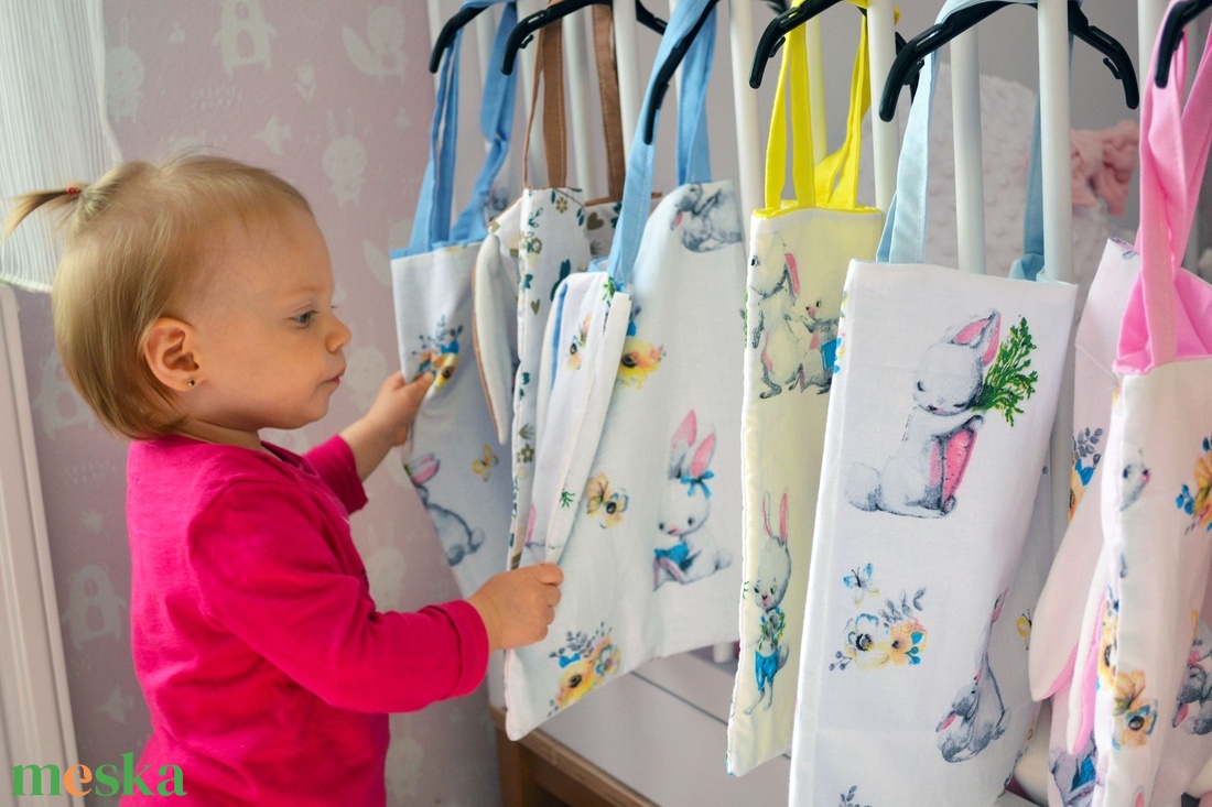 Tojásgyűjtő húsvéti táska - ünnepi díszek, dekorációk - húsvéti díszek és dekorációk - húsvéti kosár - Meska.hu