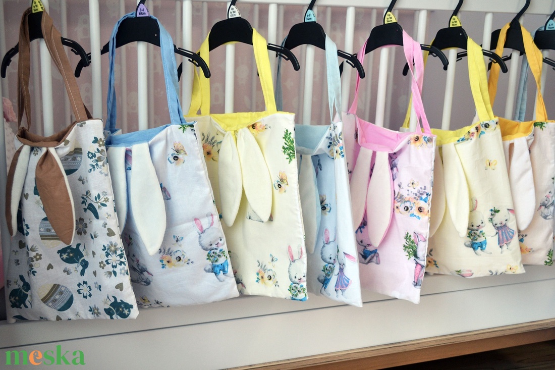 Tojásgyűjtő húsvéti táska - ünnepi díszek, dekorációk - húsvéti díszek és dekorációk - húsvéti kosár - Meska.hu