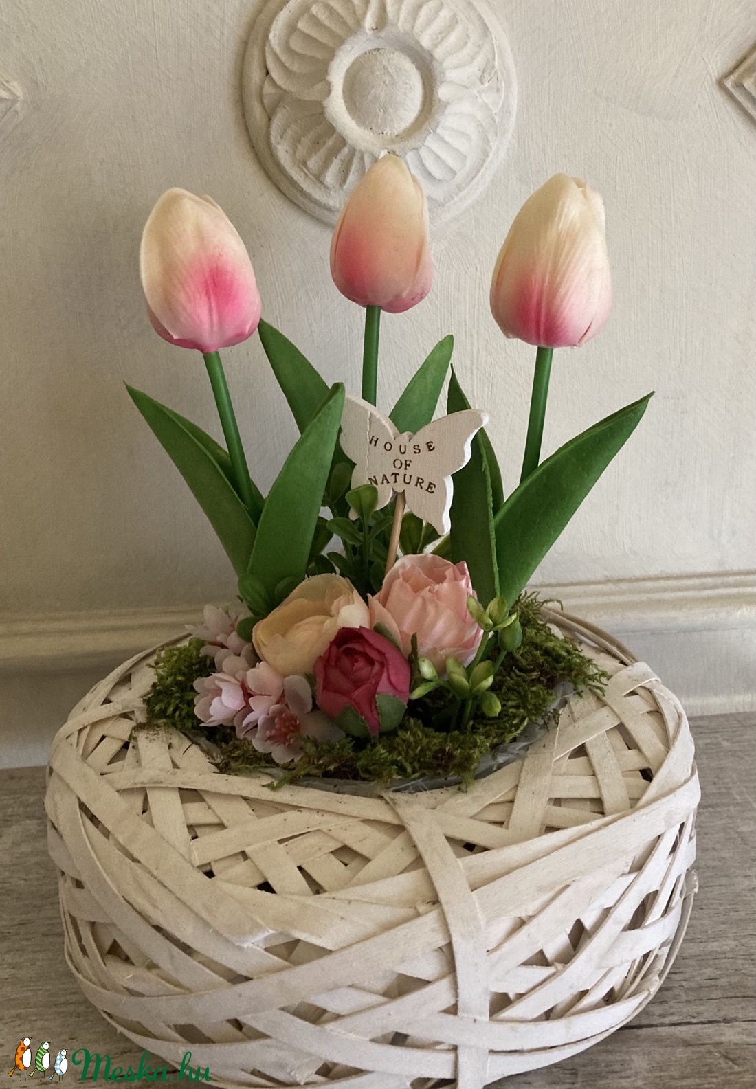 Tulipánok fészek kosárban - otthon & életmód - dekoráció - Meska.hu Tulipánok fészek kosárban - otthon & életmód - dekoráció - Meska.hu
