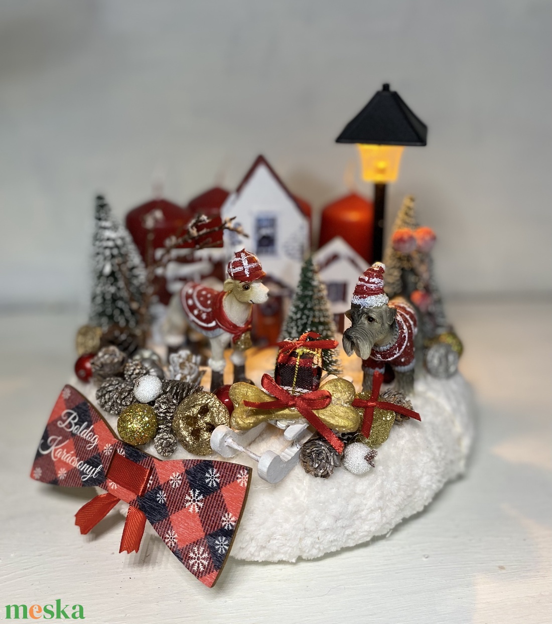 Adventi koszorú kutyák karácsonya - karácsony - adventi díszek - adventi koszorú - Meska.hu