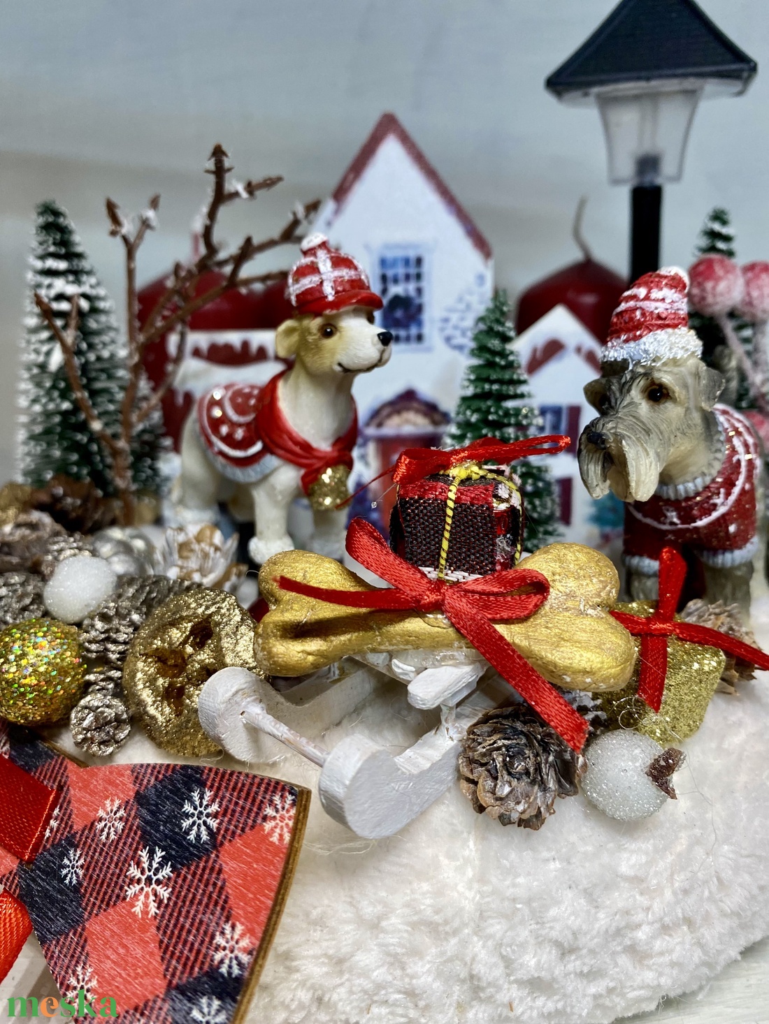 Adventi koszorú kutyák karácsonya - karácsony - adventi díszek - adventi koszorú - Meska.hu
