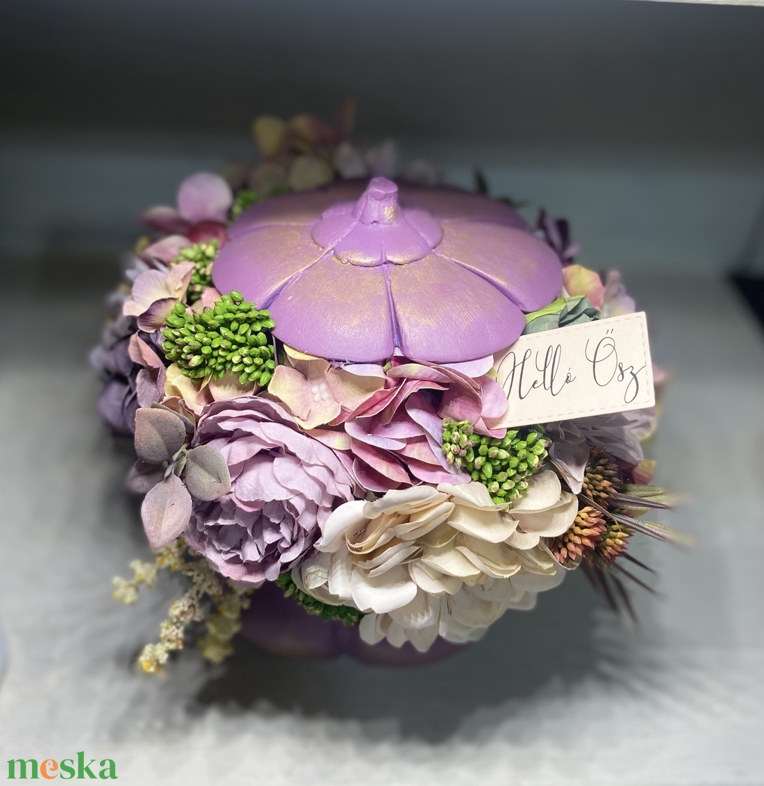 Tök dekoráció őszi asztaldísz kézzel festett - otthon & életmód - dekoráció - asztal és polc dekoráció - asztaldísz - Meska.hu