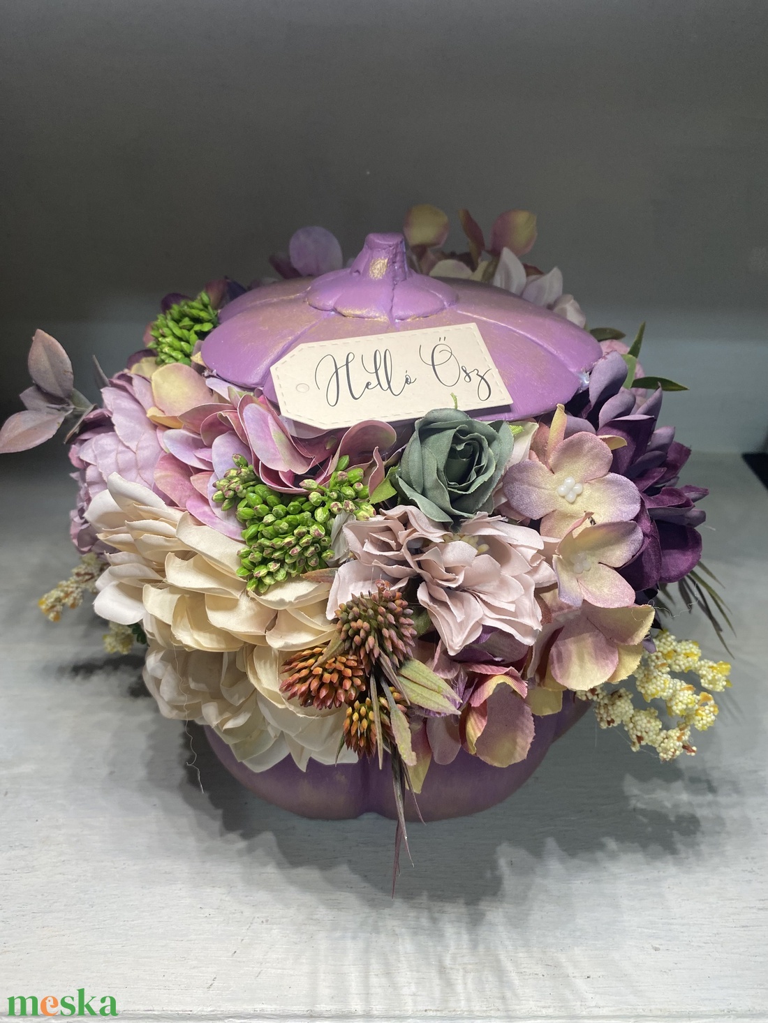 Tök dekoráció őszi asztaldísz kézzel festett - otthon & életmód - dekoráció - asztal és polc dekoráció - asztaldísz - Meska.hu