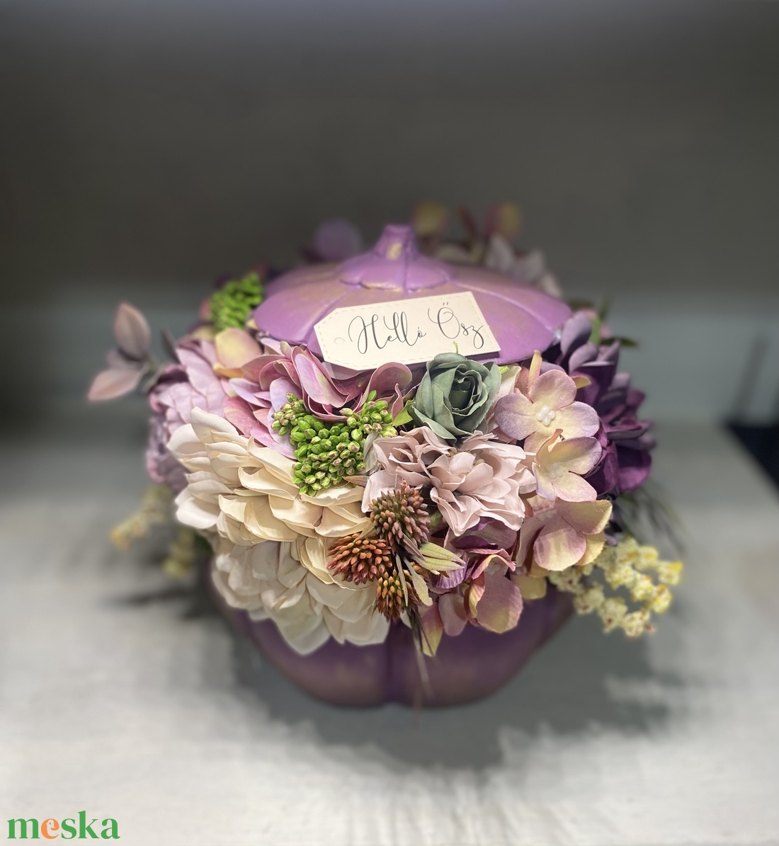 Tök dekoráció őszi asztaldísz kézzel festett - otthon & életmód - dekoráció - asztal és polc dekoráció - asztaldísz - Meska.hu