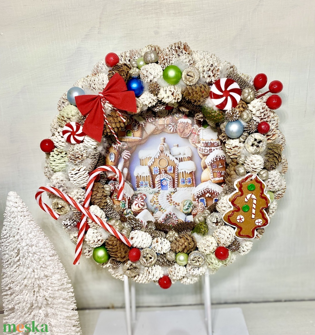 Mézeskalácsos kopogtató - karácsony - adventi díszek - adventi ajtódísz - Meska.hu