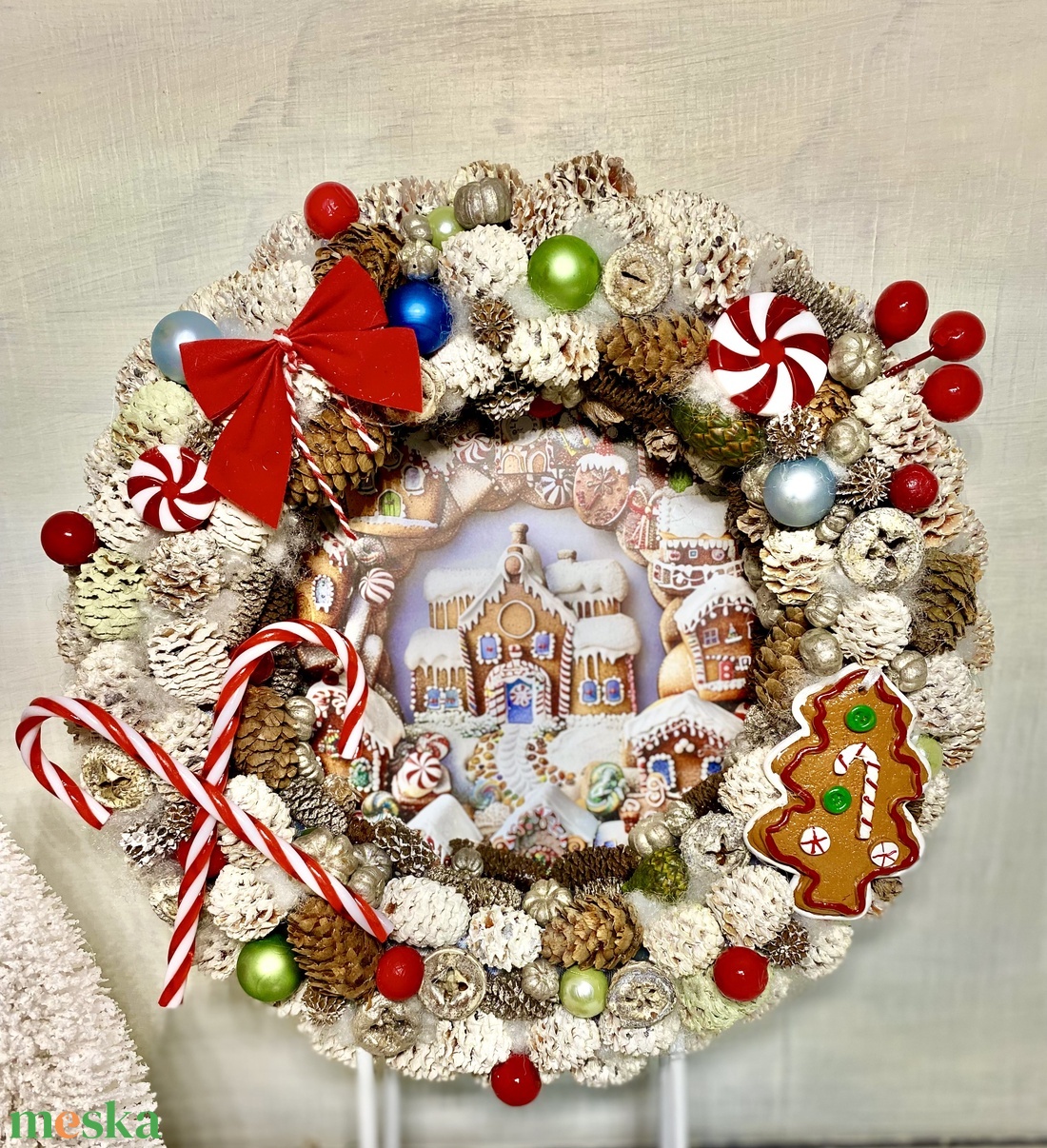 Mézeskalácsos kopogtató - karácsony - adventi díszek - adventi ajtódísz - Meska.hu