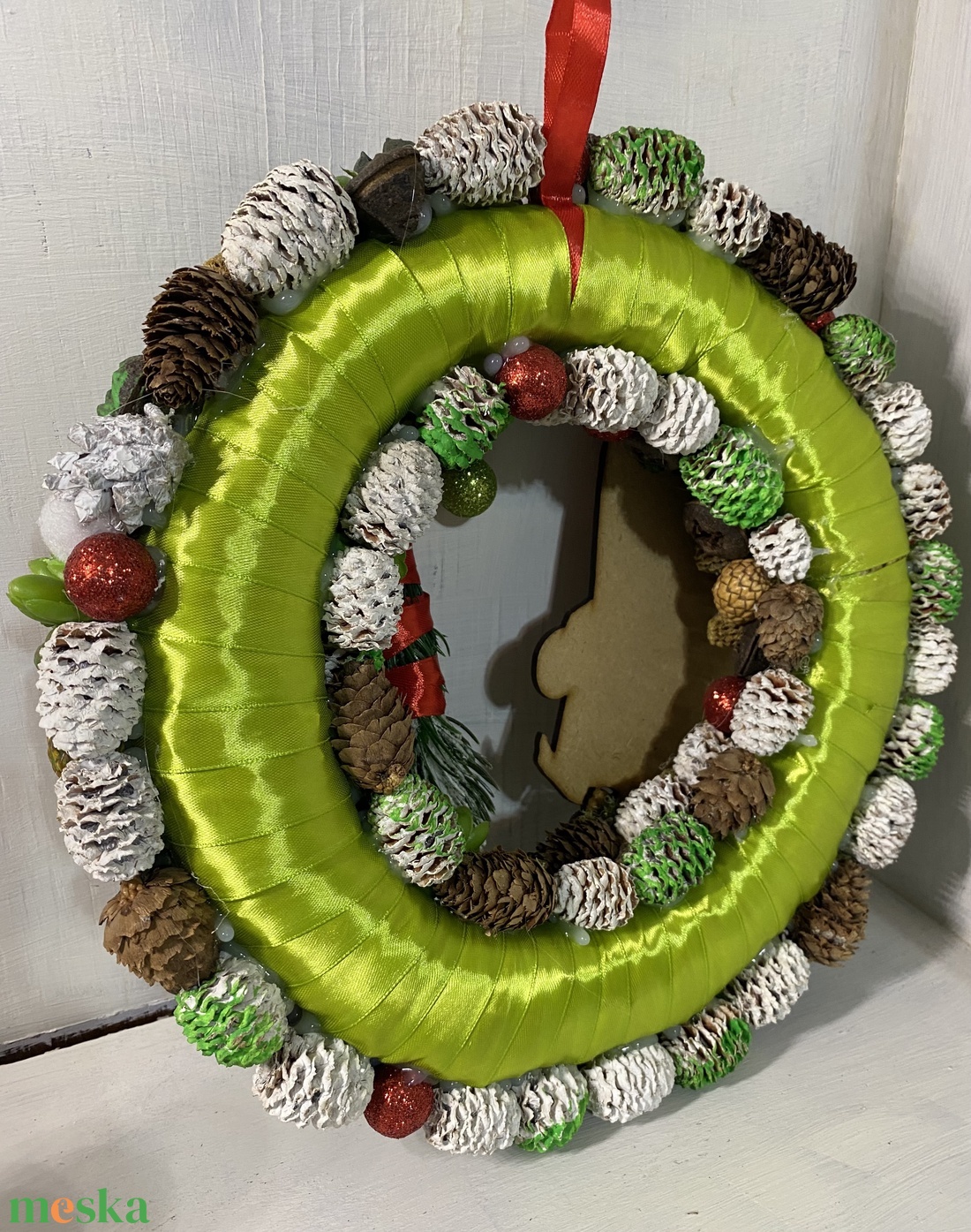 Grincs Boldog akármit kopogató, ajtódísz - karácsony - adventi díszek - adventi ajtódísz - Meska.hu