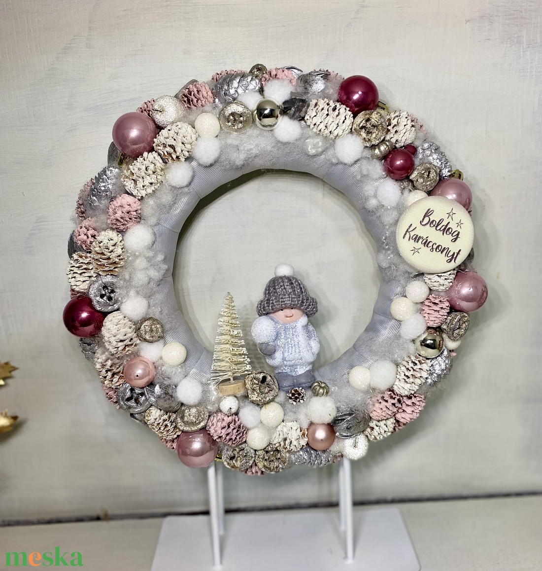 Karácsonyi ajtódísz, kopogtató - karácsony - adventi díszek - adventi ajtódísz - Meska.hu