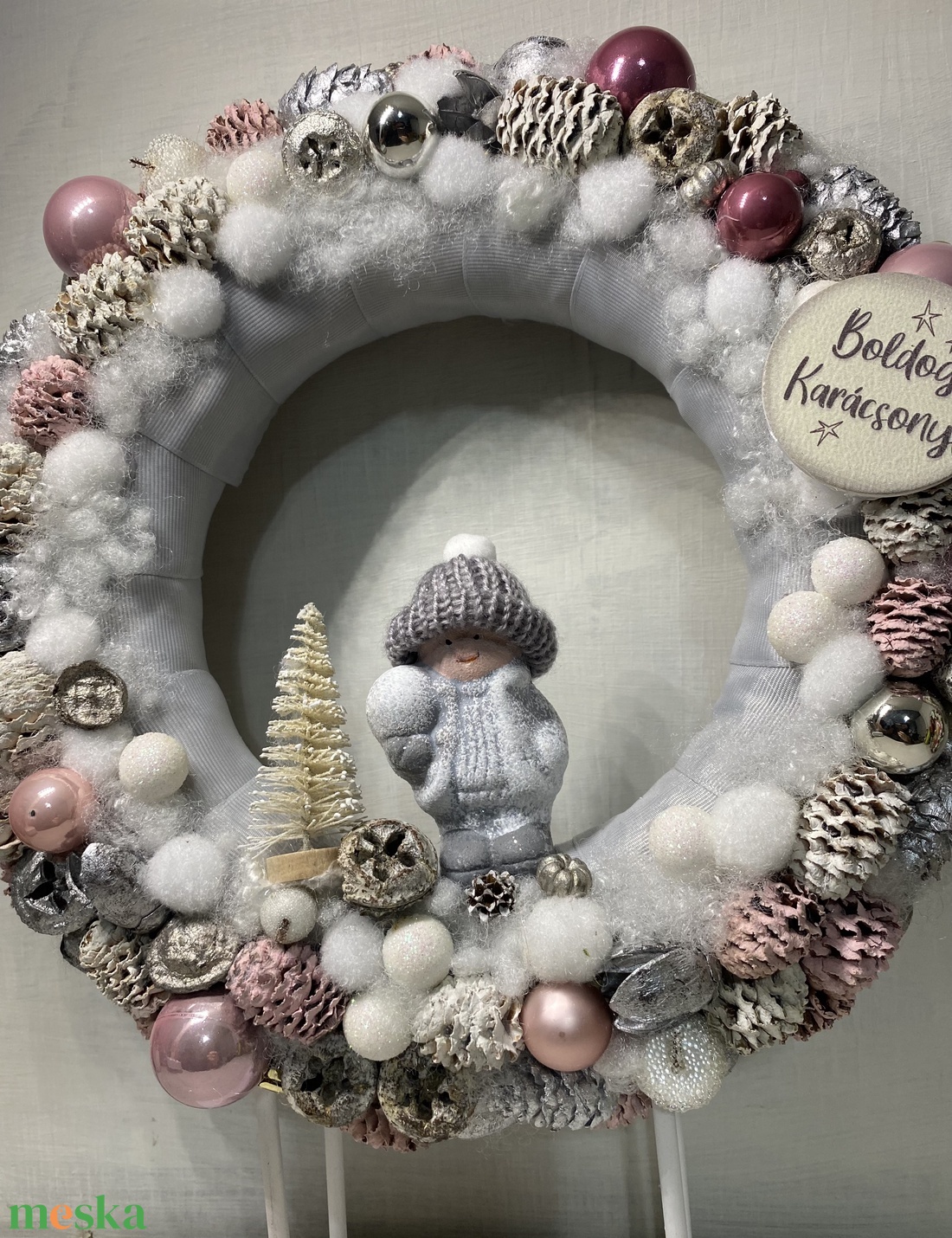 Karácsonyi ajtódísz, kopogtató - karácsony - adventi díszek - adventi ajtódísz - Meska.hu