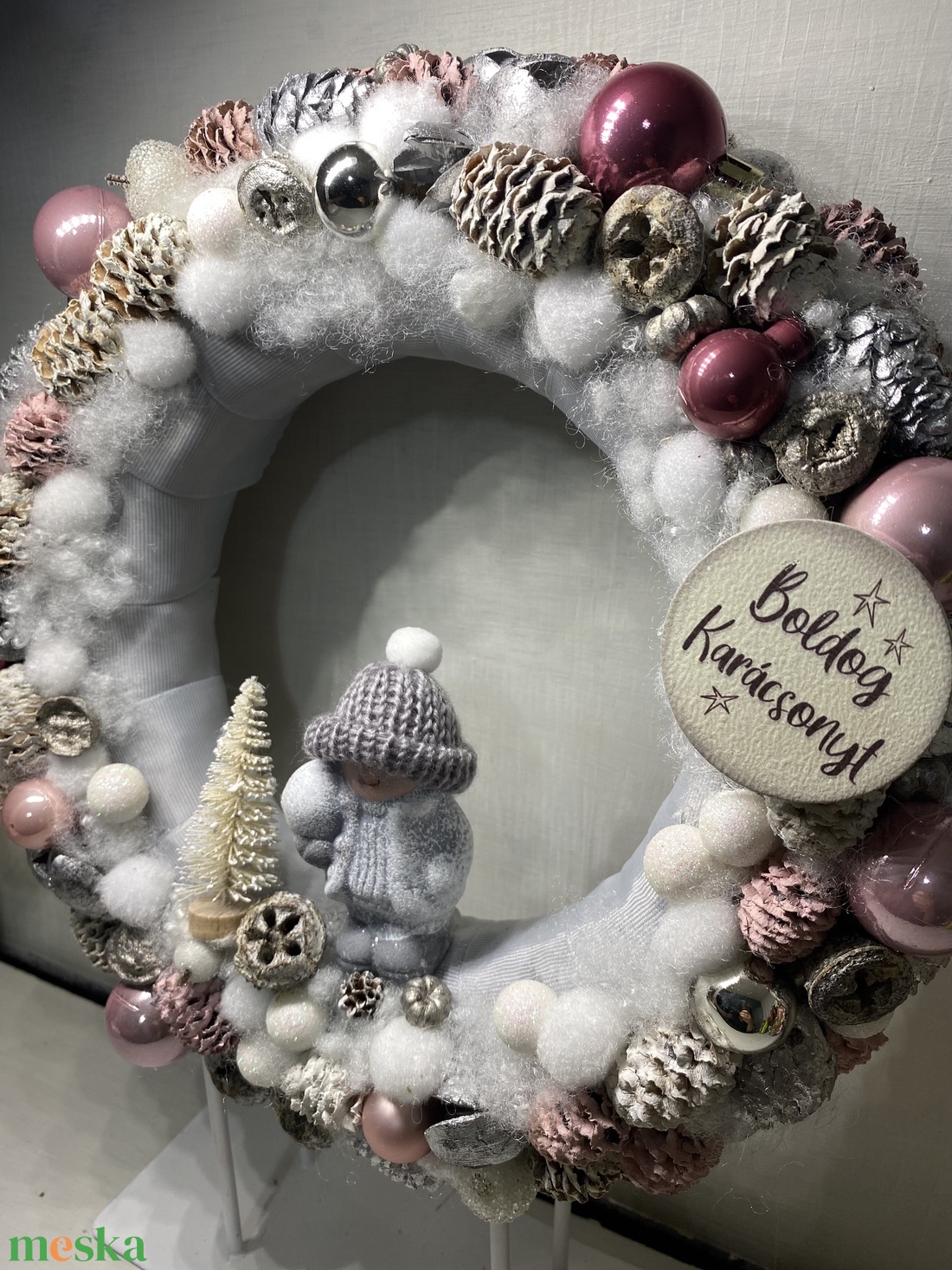 Karácsonyi ajtódísz, kopogtató - karácsony - adventi díszek - adventi ajtódísz - Meska.hu