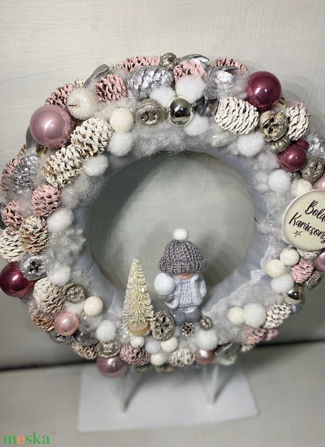 Karácsonyi ajtódísz, kopogtató - karácsony - adventi díszek - adventi ajtódísz - Meska.hu