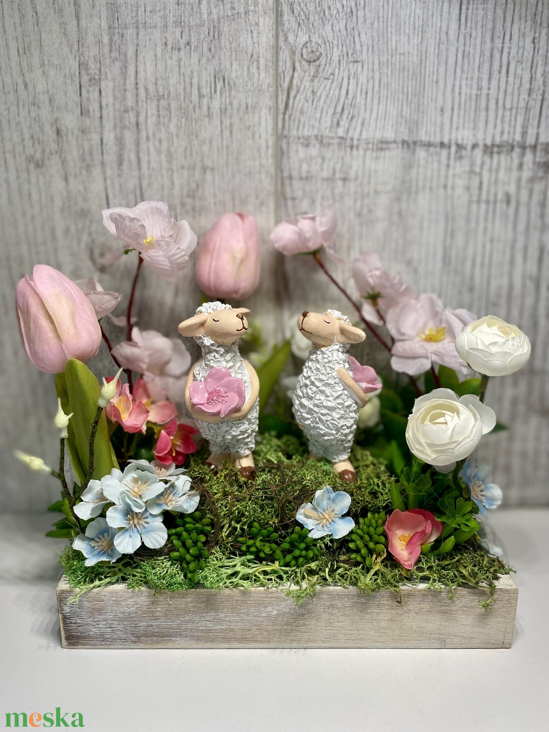  Húsvéti  asztaldísz szerelmes barikkal - ünnepi díszek, dekorációk - húsvéti díszek és dekorációk - húsvéti virágos díszek - Meska.hu