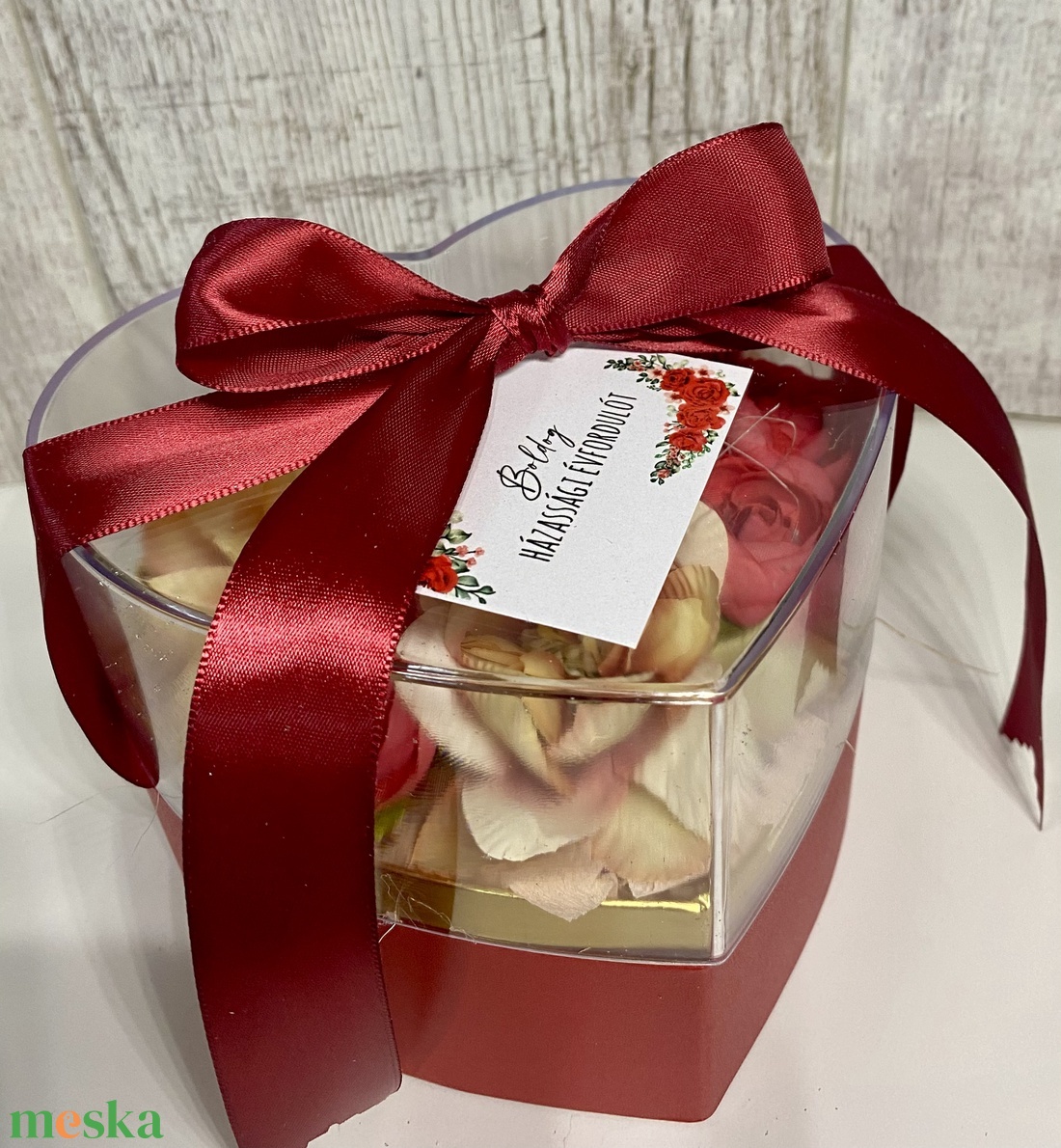 Szív alakú dekorbox  - otthon & életmód - dekoráció - asztal és polc dekoráció - asztaldísz - Meska.hu