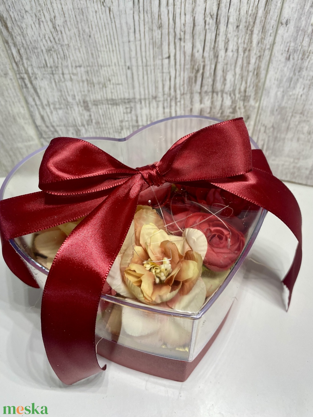 Szív alakú dekorbox  - otthon & életmód - dekoráció - asztal és polc dekoráció - asztaldísz - Meska.hu