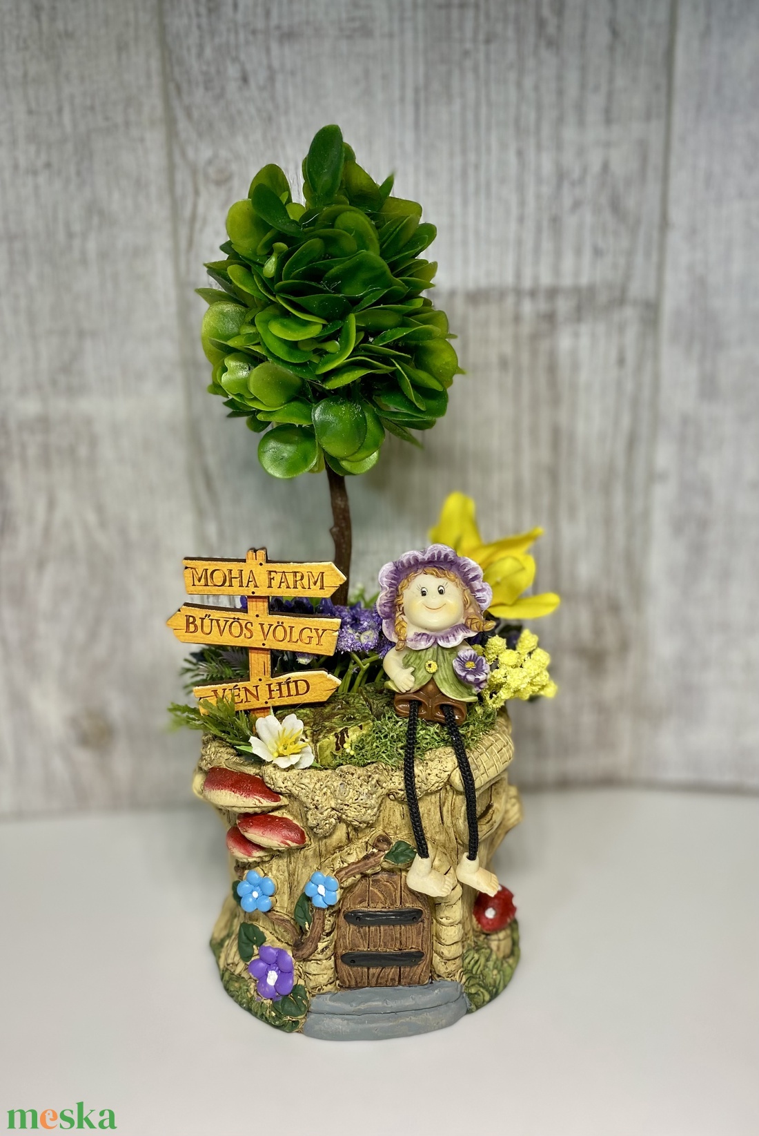 Tündérkert manólak kaspóban  - ünnepi díszek, dekorációk - húsvéti díszek és dekorációk - húsvéti asztaldíszek - Meska.hu