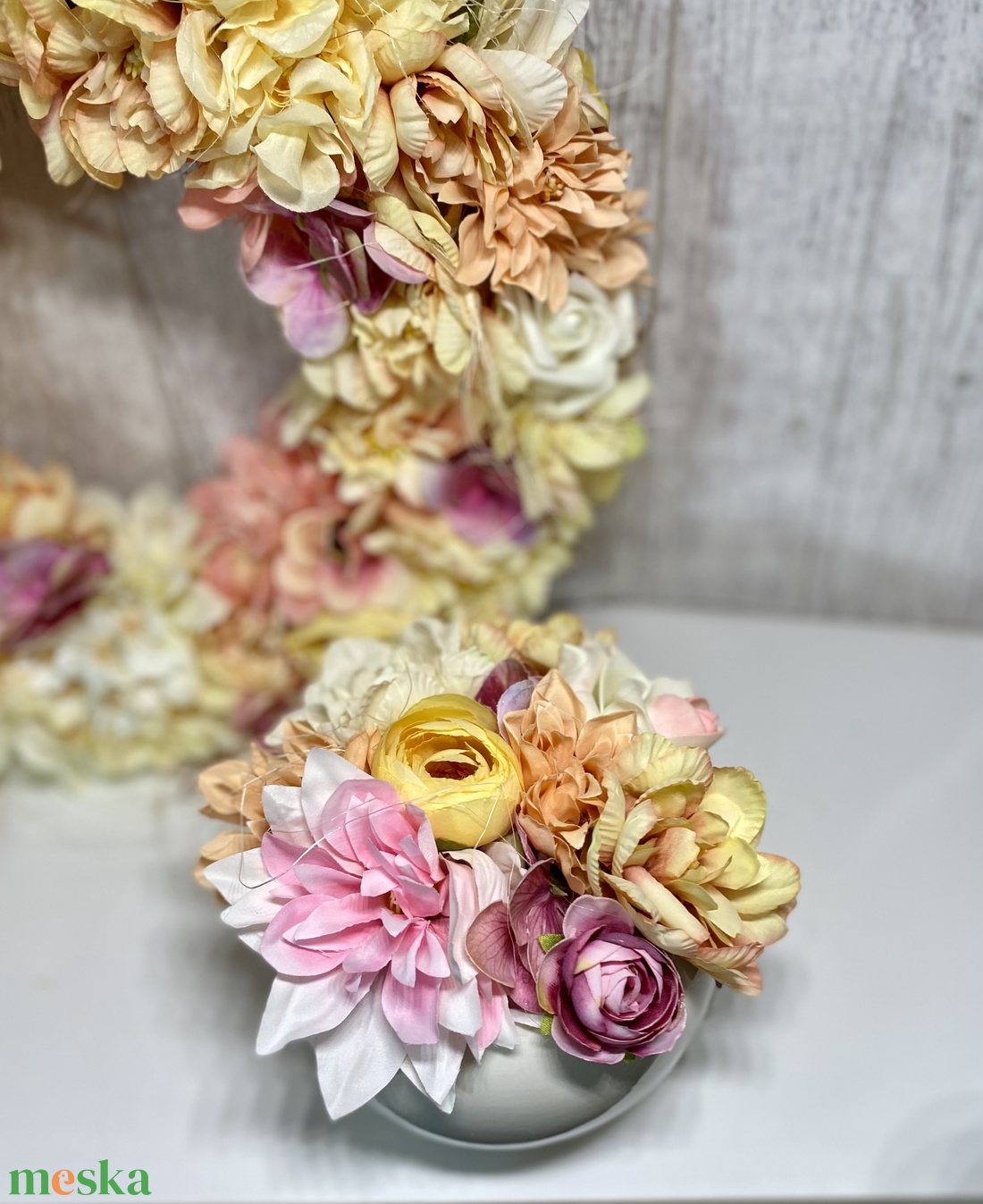 Kerámia kaspós asztaldísz virágdísz  - ünnepi díszek, dekorációk - húsvéti díszek és dekorációk - húsvéti asztaldíszek - Meska.hu