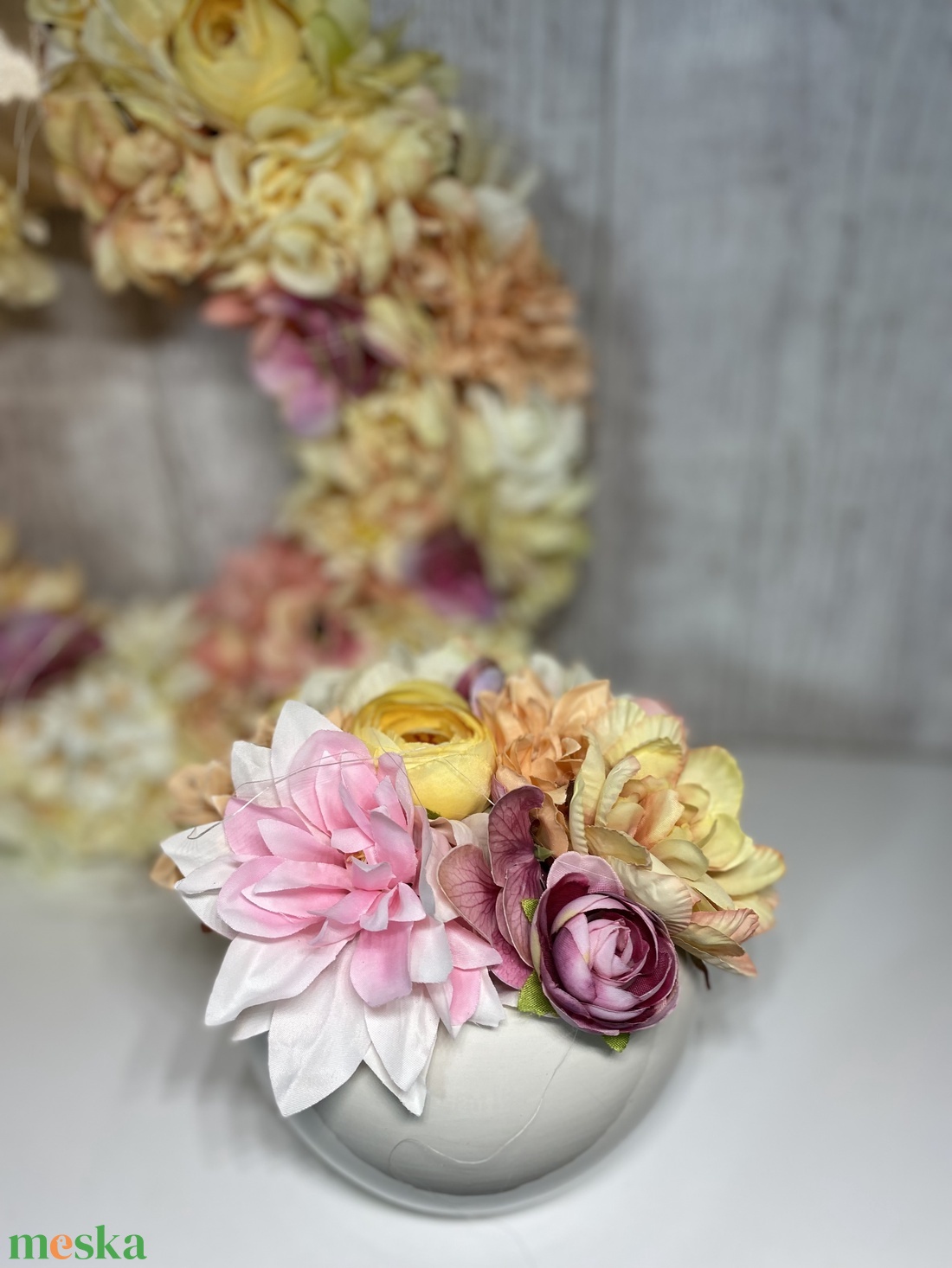 Kerámia kaspós asztaldísz virágdísz  - ünnepi díszek, dekorációk - húsvéti díszek és dekorációk - húsvéti asztaldíszek - Meska.hu