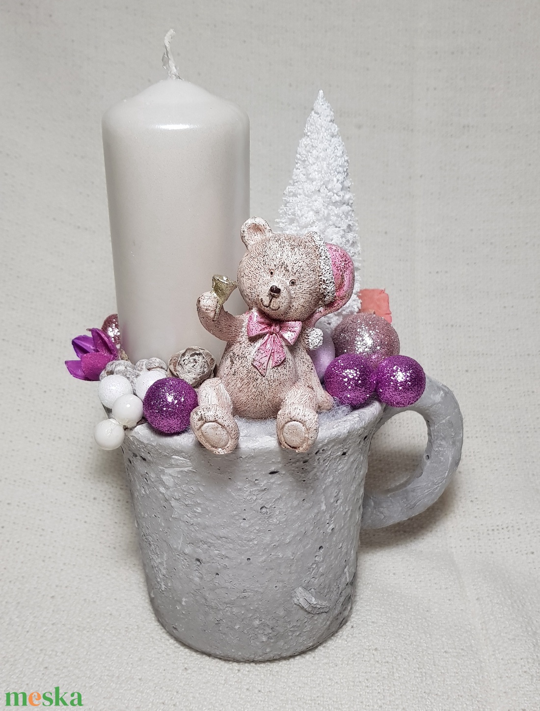 Macis asztaldísz bögrében gyertyával - karácsony - adventi díszek - adventi asztaldísz - Meska.hu Macis asztaldísz bögrében gyertyával - karácsony - adventi díszek - adventi asztaldísz - Meska.hu