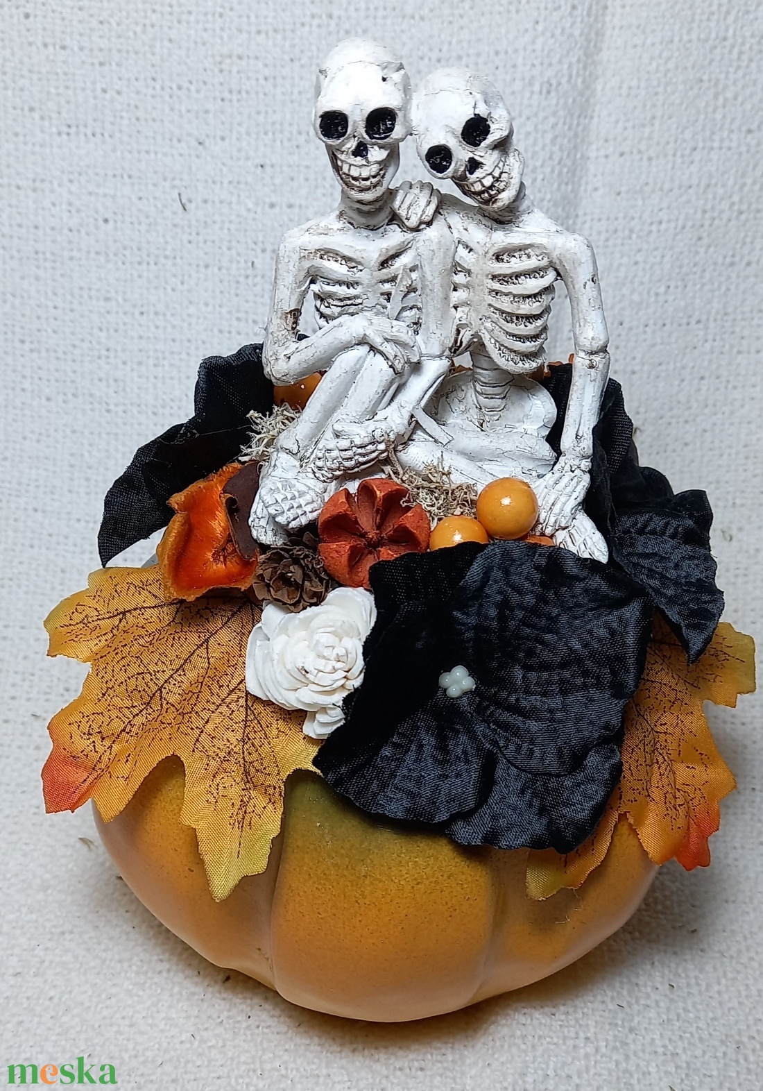 Szerelmes csontvázak - Halloween asztaldísz - otthon & életmód - dekoráció - asztal és polc dekoráció - asztaldísz - Meska.hu