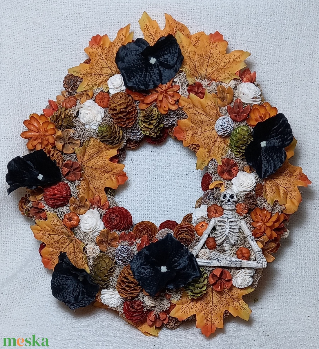 Csontvázas Halloween kopogtató - otthon & életmód - dekoráció - ajtó- és ablak dekoráció - ajtódísz & kopogtató - Meska.hu
