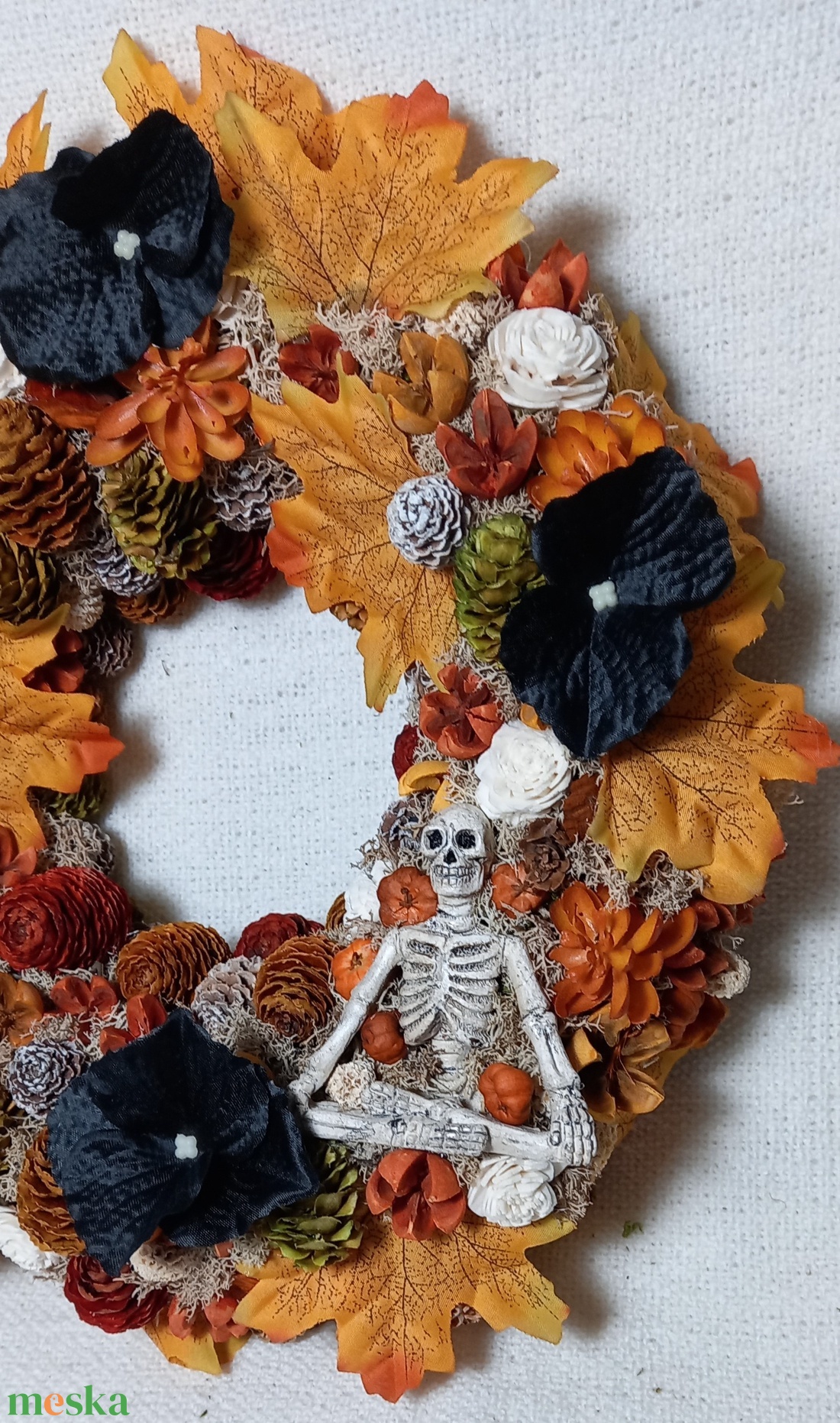 Csontvázas Halloween kopogtató - otthon & életmód - dekoráció - ajtó- és ablak dekoráció - ajtódísz & kopogtató - Meska.hu
