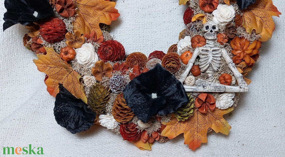 Csontvázas Halloween kopogtató - otthon & életmód - dekoráció - ajtó- és ablak dekoráció - ajtódísz & kopogtató - Meska.hu