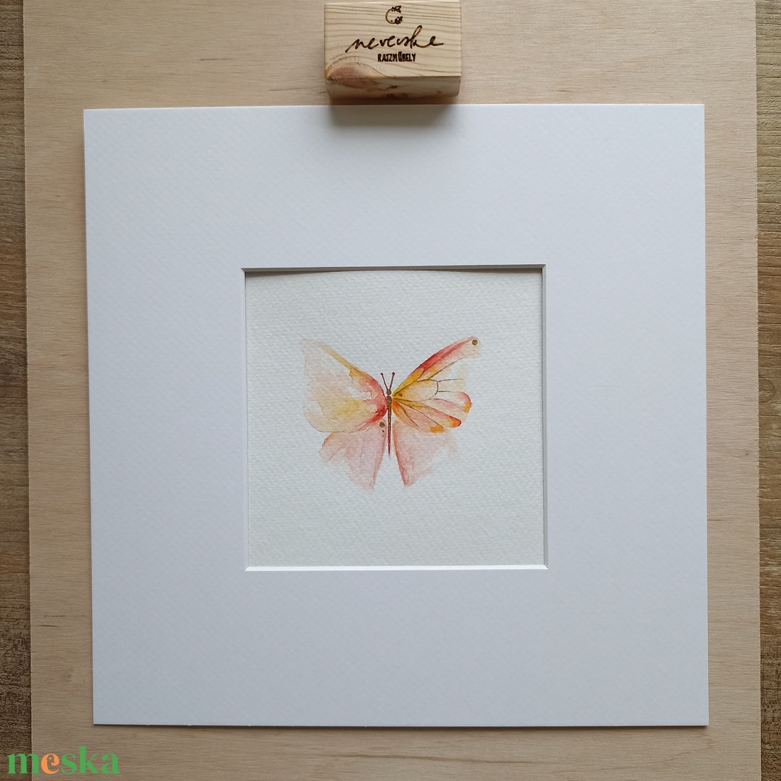 Papillon  Lumire de laube (limitált akvarell minikép, paszpartuval) - művészet - festmény - akvarell - Meska.hu
