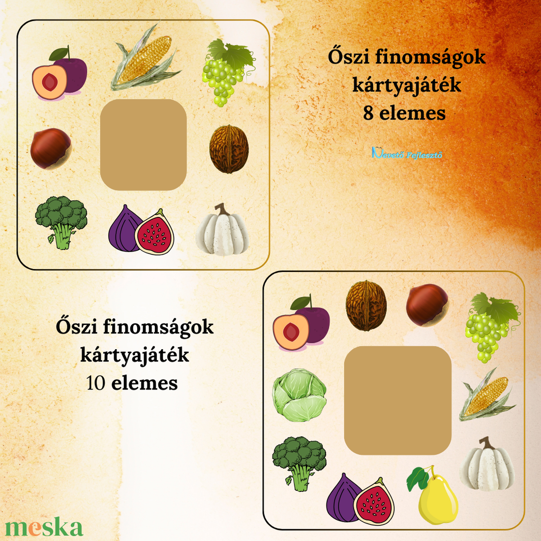 Őszi finomságok kártyacsomag - játék & sport - készségfejlesztő és logikai játék - oktató játékok - Meska.hu Őszi finomságok kártyacsomag - játék & sport - készségfejlesztő és logikai játék - oktató játékok - Meska.hu